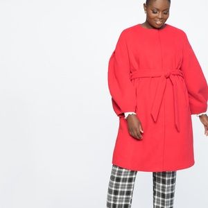 Puff sleeve detail coat